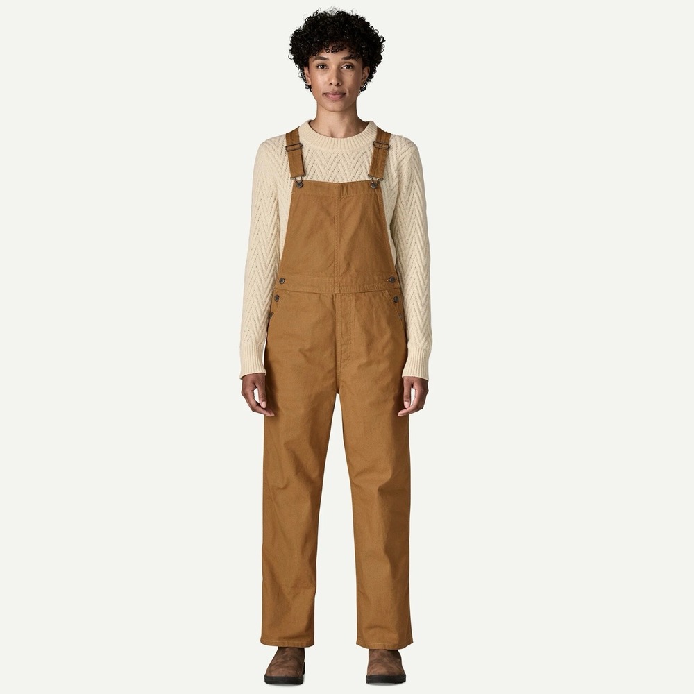 NWT Patagonia Women's Point Reyes Canvas Overalls Size 12 Nest Brown 75120